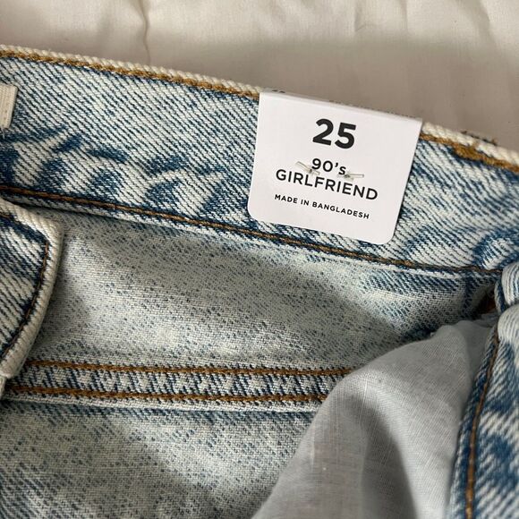 PacSun Light Indigo Ripped High Waisted Relaxed Jorts Waist 25 - Picture 4 of 12